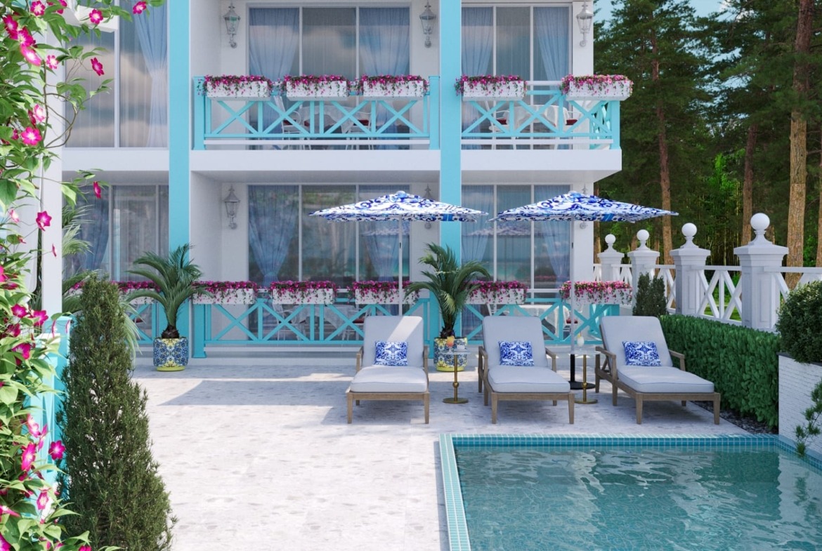 New building on the seaside