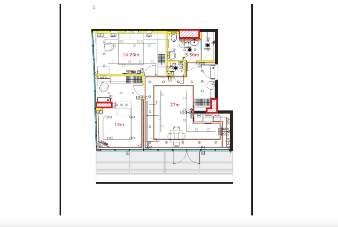 Three room apartment for sale in Batumi view