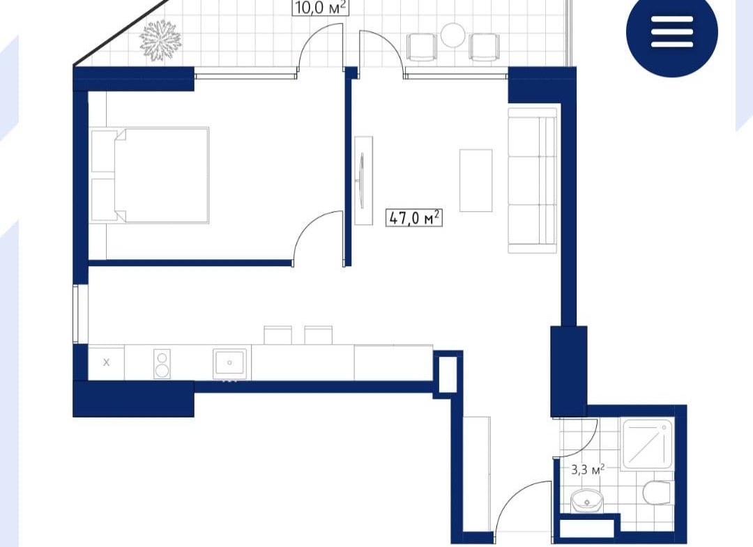 Three room apartment in Calligraphy