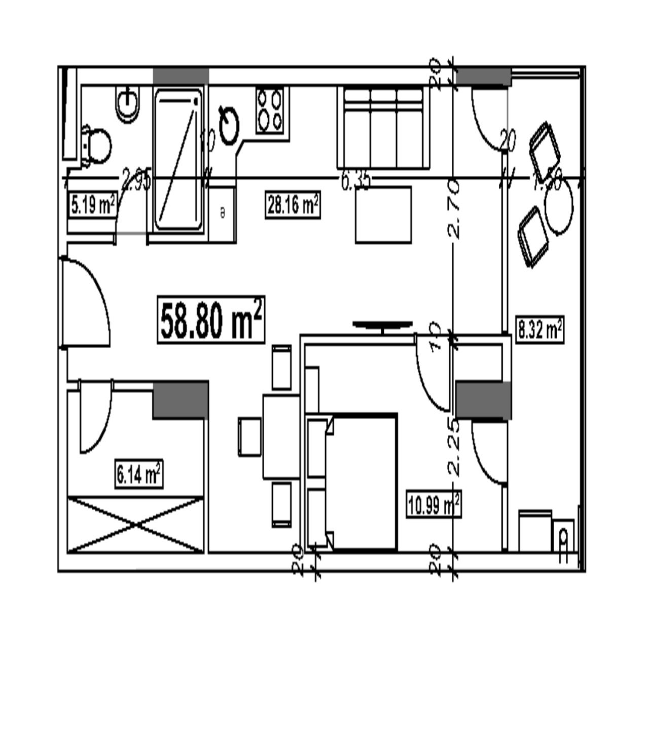 8928c238-3c47-4640-b996-9f8723e32a68 Three room apartment in Optima