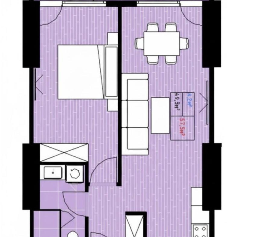 Two room apartment in Sunrise Palace