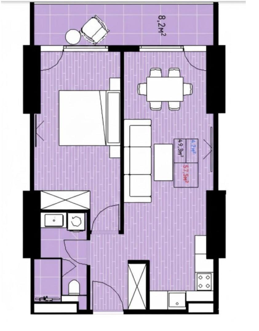 Two room apartment in Sunrise Palace
